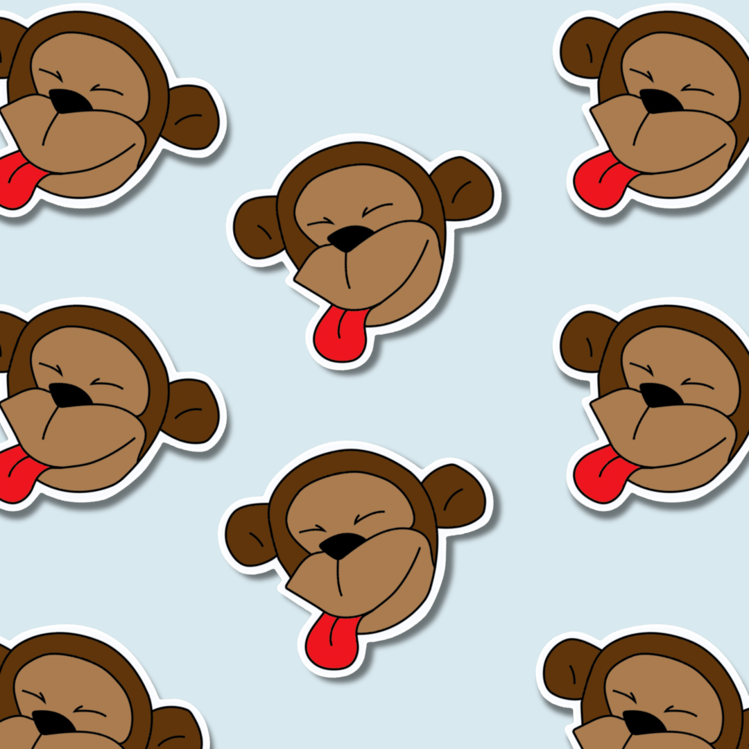 Cheeky monkey sticker