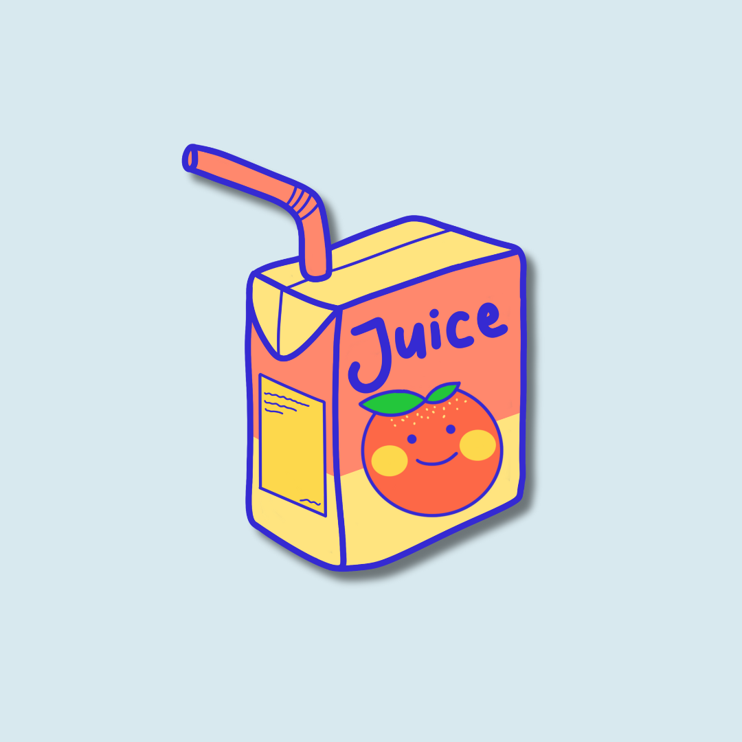 Juice Box waterproof vinyl sticker seconds